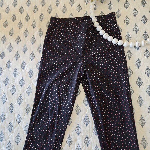 Jenna Rose Black Polka Dot High Rise Ankle Skinny Pants M Retro Stretch - Picture 4 of 11